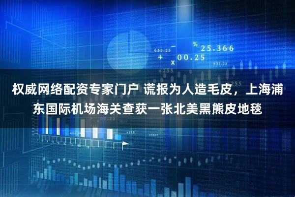权威网络配资专家门户 谎报为人造毛皮，上海浦东国际机场海关查获一张北美黑熊皮地毯