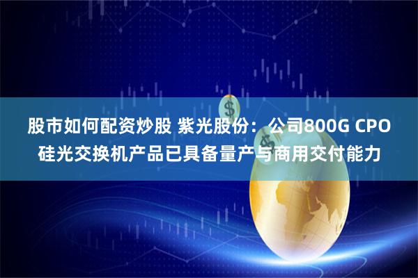 股市如何配资炒股 紫光股份：公司800G CPO硅光交换机产品已具备量产与商用交付能力